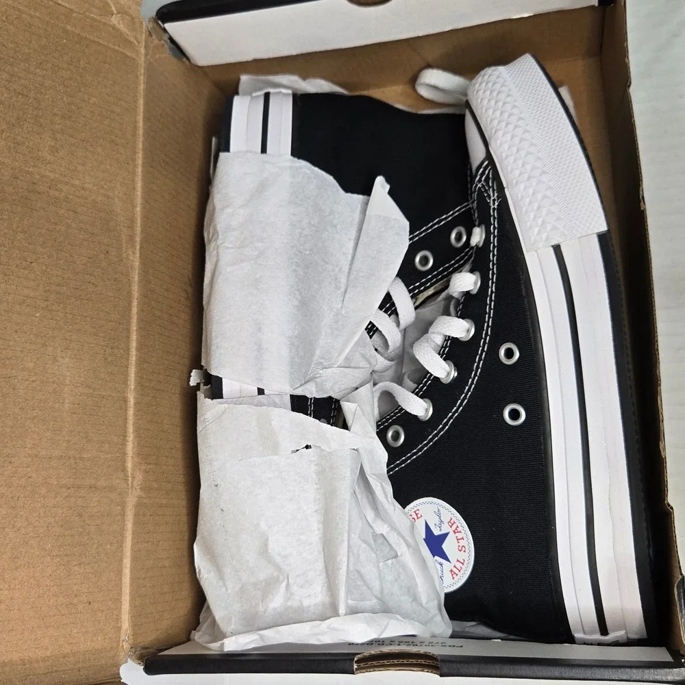 Converse Chuck Taylor NEW All Star EVA Lift Platform High Top Black Youth 3 NIB